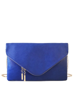 Large Clutch Design Faux Leather Classic Style WU024 RBLUE